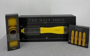 Drybar Half Shot Blow Dryer Brush Hold Me Clips High Tops Rollers Gift Set NIB